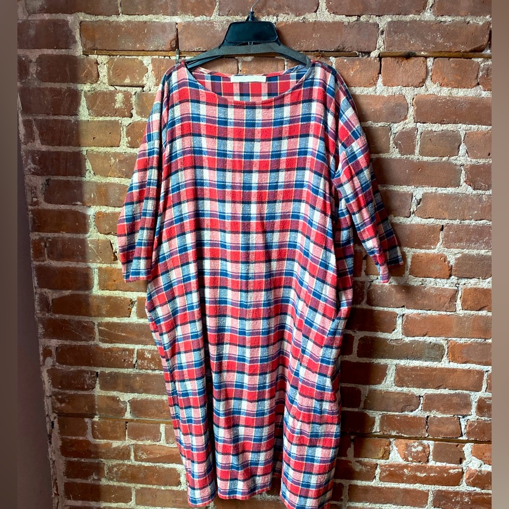 Creatures Of Comfort flannel plaid dress. Size XS